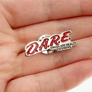 DARE Pin, Lapel Pins, Dark Humor, Funny Gift, Y2K Millennial 90s